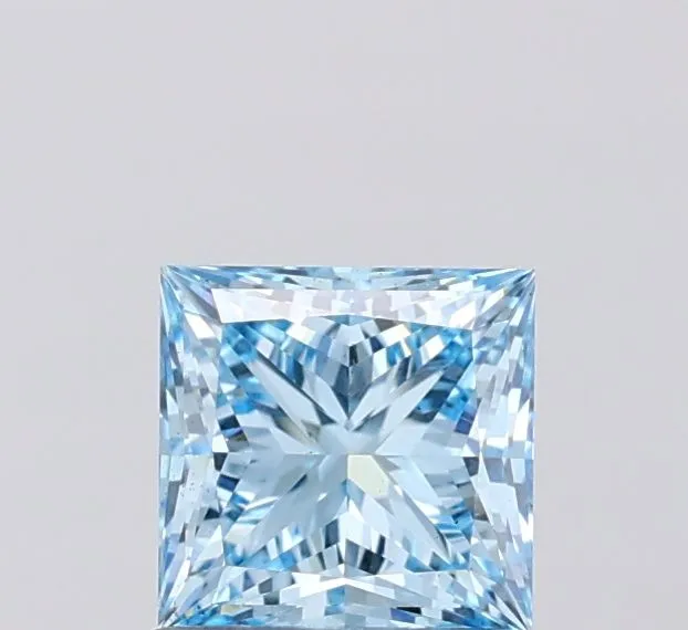 0.96ct PRINCESS Fancy Vivid Blue VS1 Coloured Lab diamond