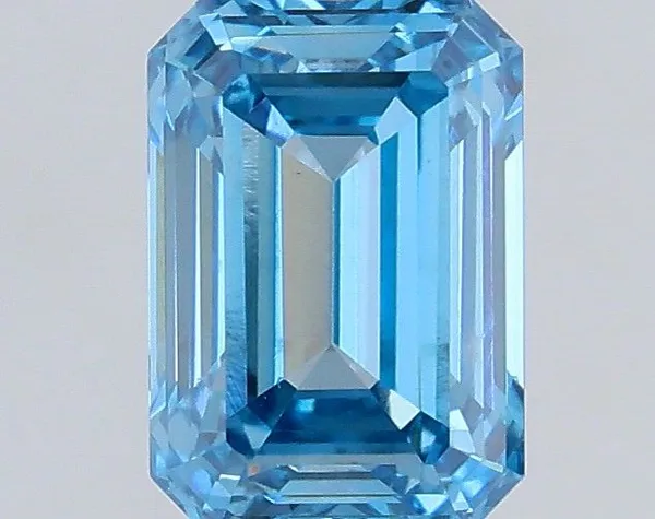 0.52ct EMERALD Fancy Vivid Blue VS1 Coloured Lab diamond