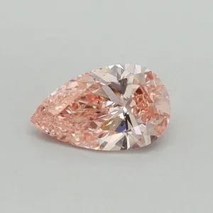 0.31ct PEAR Fancy Vivid Pink VS2 Coloured Lab diamond