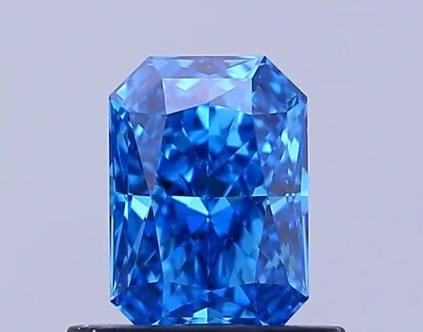 0.66ct RADIANT Fancy Vivid Blue VVS2 Coloured Lab diamond