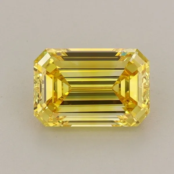 1ct EMERALD Fancy Vivid Yellow VVS2 Coloured Lab diamond