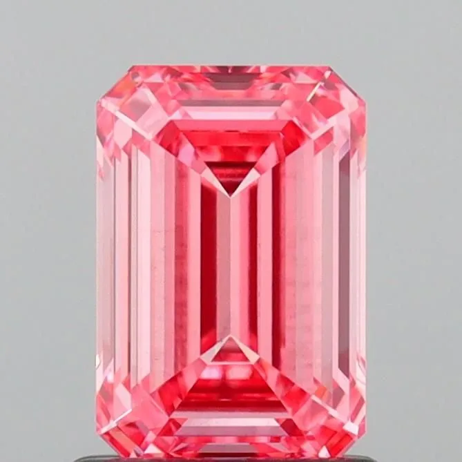 1.09ct EMERALD Fancy Vivid Pink VS1 Coloured Lab diamond