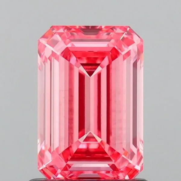 1.09ct EMERALD Fancy Vivid Pink VS1 Coloured Lab diamond