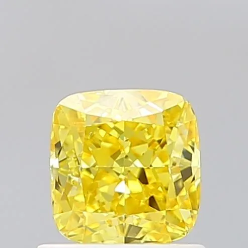 1.01ct CUSHION Fancy Vivid Yellow VS2 Coloured Lab diamond