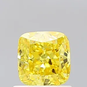 1.01ct CUSHION Fancy Vivid Yellow VS2 Coloured Lab diamond