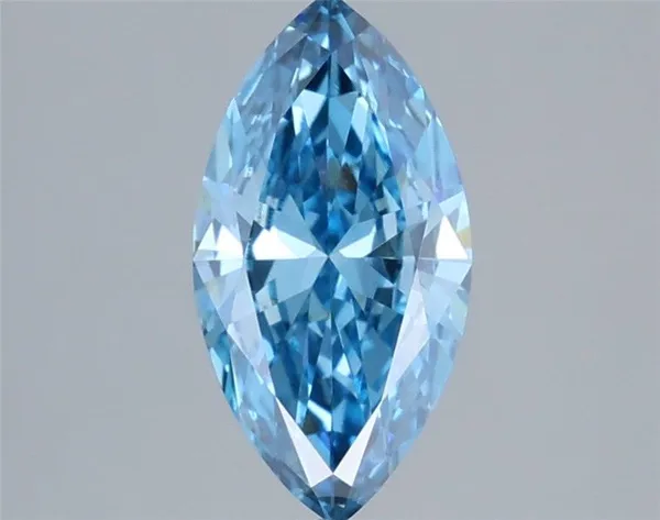 1.23ct MARQUISE Fancy Vivid Blue VVS2 Coloured Lab diamond