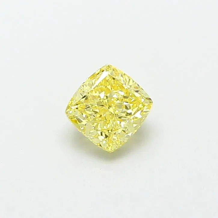 1.01ct CUSHION Fancy Intense Yellow VS2 Coloured Lab diamond
