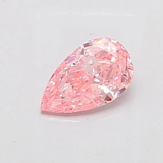 0.86ct PEAR Fancy Vivid Pink VVS2 Coloured Lab diamond