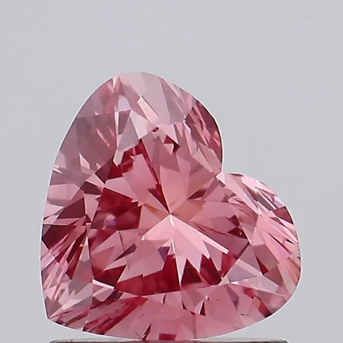 0.90ct HEART Fancy Vivid Pink VS2 Coloured Lab diamond