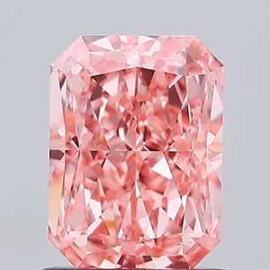 1.1ct RADIANT Fancy Vivid Pink VS1 Coloured Lab diamond