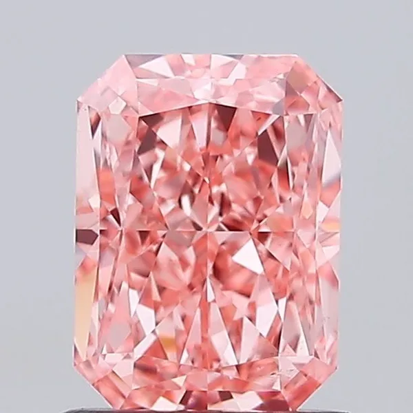 1.1ct RADIANT Fancy Vivid Pink VS1 Coloured Lab diamond