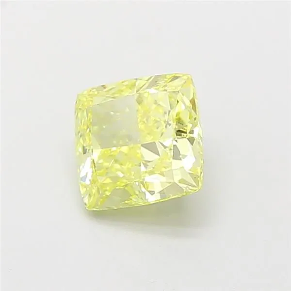 1ct CUSHION Fancy Intense Yellow VS2 Coloured Lab diamond