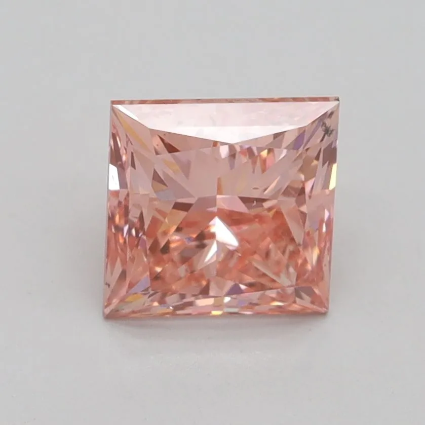 1.50ct PRINCESS Fancy Intense Pink SI1 Coloured Lab diamond