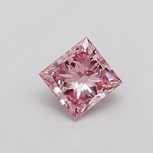 0.3ct PRINCESS Fancy Intense Pink VS1 Coloured Lab diamond