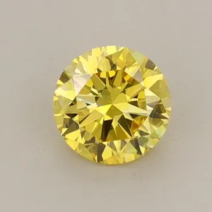 0.59ct ROUND Fancy Vivid Yellow VS1 Coloured Lab diamond