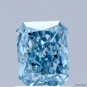 0.94ct RADIANT Fancy Vivid Greenish Blue VS1 Coloured Lab diamond