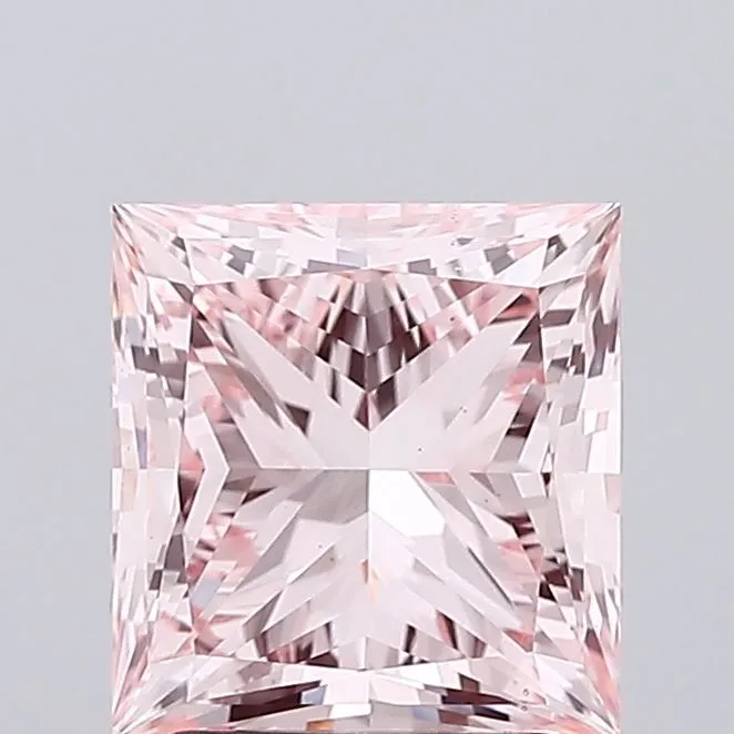 2.51ct PRINCESS Fancy Intense Pink VS1 Coloured Lab diamond