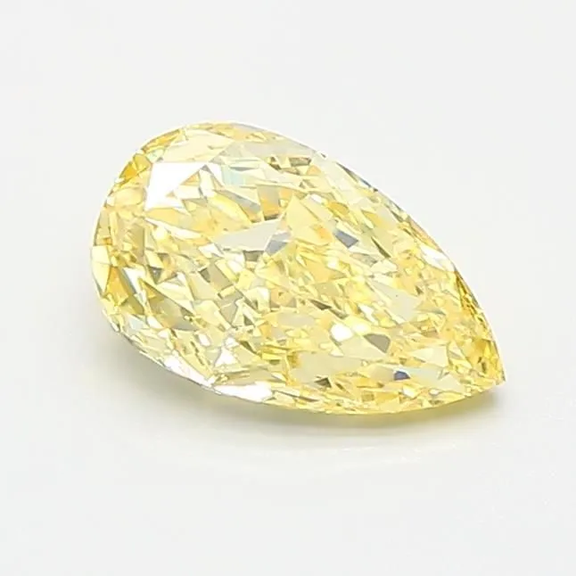 0.69ct PEAR Fancy Intense Yellow VVS2 Coloured Lab diamond
