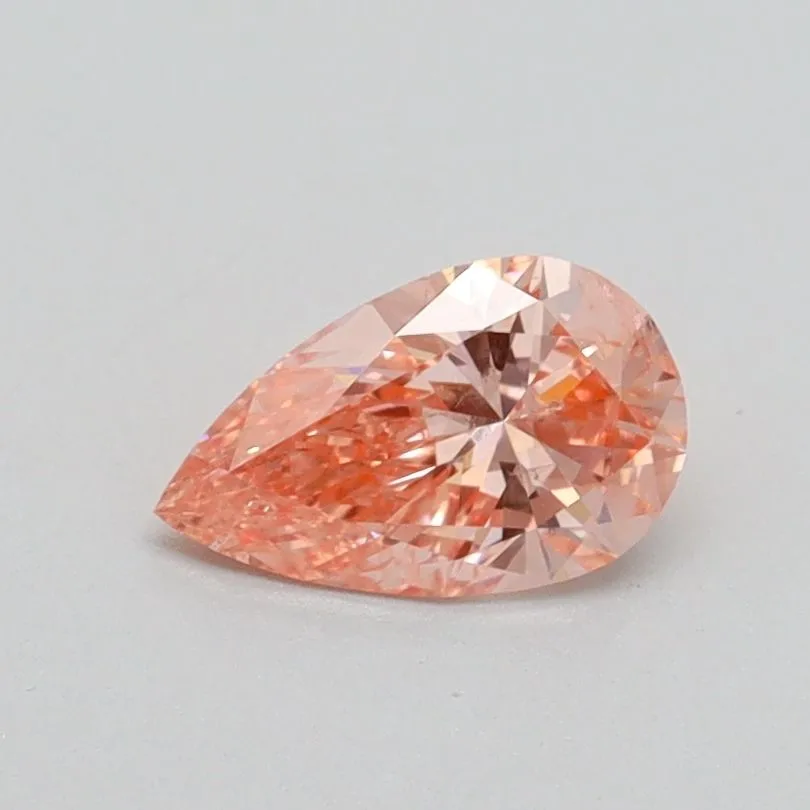 0.51ct PEAR Fancy Vivid Pink SI2 Coloured Lab diamond