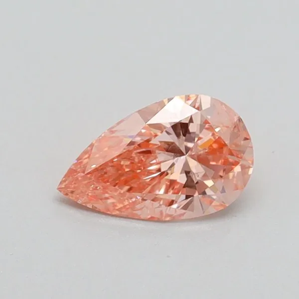 0.51ct PEAR Fancy Vivid Pink SI2 Coloured Lab diamond