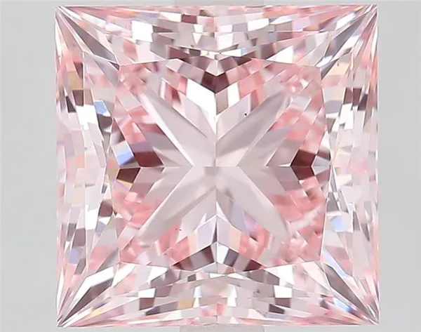 3.56ct PRINCESS Fancy Intense Pink VS1 Coloured Lab diamond