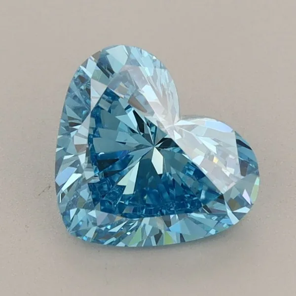 1.34ct HEART Fancy Vivid Blue VS1 Coloured Lab diamond