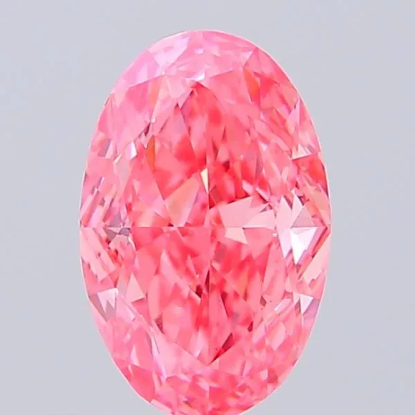 0.79ct OVAL Fancy Vivid Pink VS1 Coloured Lab diamond
