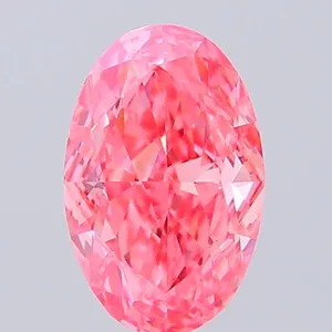 0.79ct OVAL Fancy Vivid Pink VS1 Coloured Lab diamond