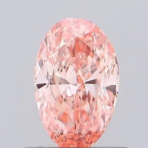 0.62ct OVAL Fancy Vivid Orangey Pink VS1 Coloured Lab diamond