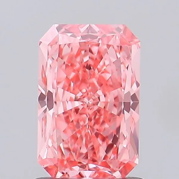 1.13ct RADIANT Fancy Vivid Pink VS1 Coloured Lab diamond