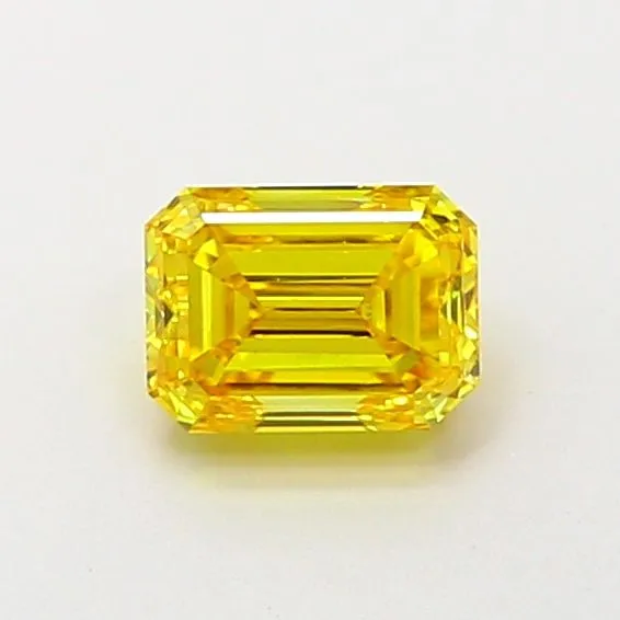 0.52ct EMERALD Fancy Vivid Yellow VS1 Coloured Lab diamond