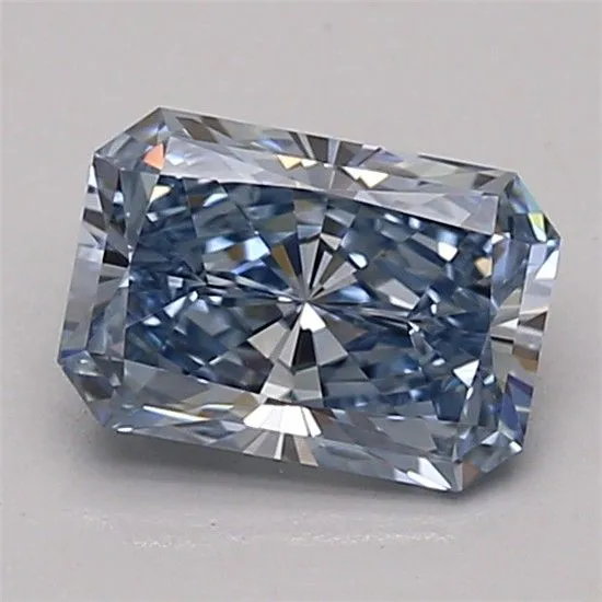 0.95ct RADIANT Fancy Vivid Blue VVS2 Coloured Lab diamond