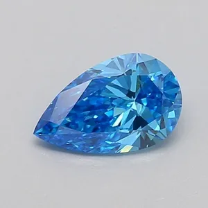 0.62ct PEAR Fancy Vivid Blue VVS2 Coloured Lab diamond