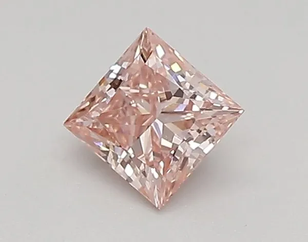 0.35ct PRINCESS Fancy Vivid Pink VVS2 Coloured Lab diamond