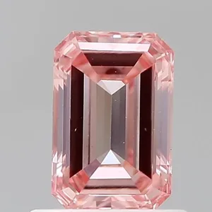 0.83ct EMERALD Fancy Intense Pink VS1 Coloured Lab diamond