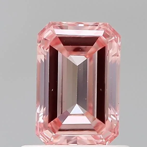 0.83ct EMERALD Fancy Intense Pink VS1 Coloured Lab diamond
