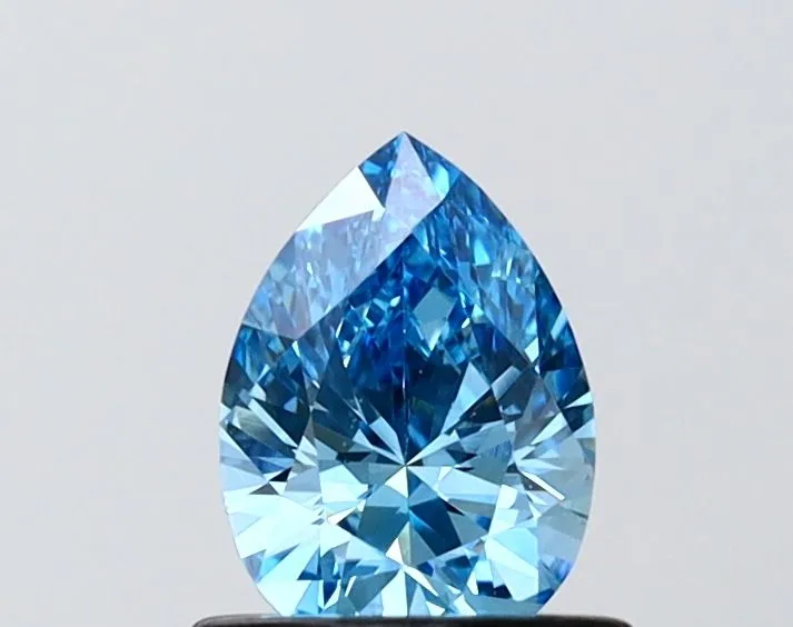 0.60ct PEAR Fancy Vivid Blue VVS2 Coloured Lab diamond