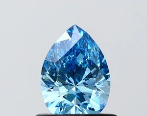0.6ct PEAR Fancy Vivid Blue VVS2 Coloured Lab diamond