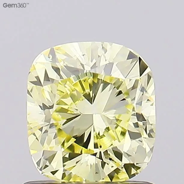 0.99ct CUSHION Fancy Yellow VS2 Coloured Lab diamond