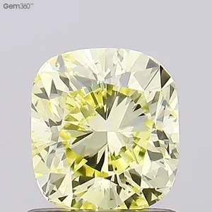 0.99ct CUSHION Fancy Yellow VS2 Coloured Lab diamond