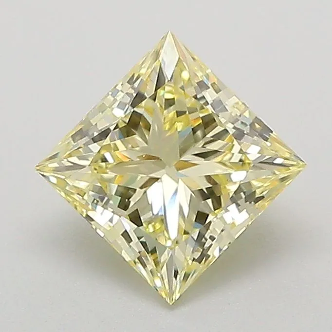 1.08ct PRINCESS Fancy Yellow VS1 Coloured Lab diamond