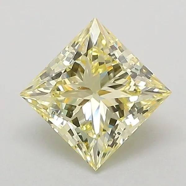 1.08ct PRINCESS Fancy Yellow VS1 Coloured Lab diamond