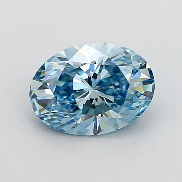 1.03ct OVAL Fancy Vivid Blue VS1 Coloured Lab diamond
