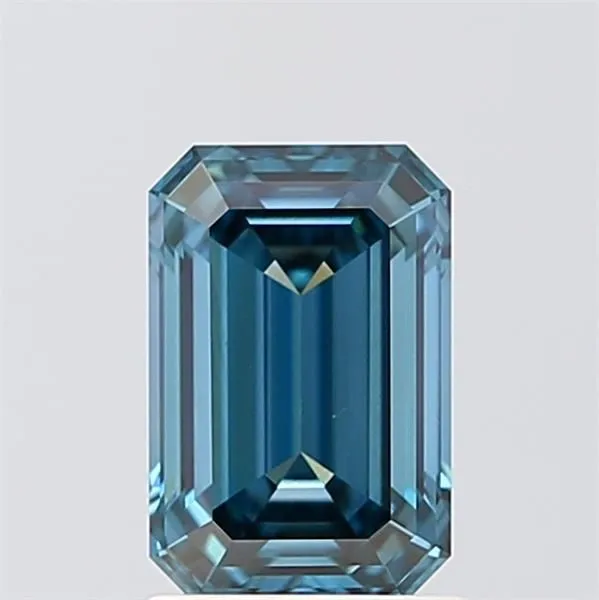 1.27ct EMERALD Fancy Vivid Blue VVS2 Coloured Lab diamond