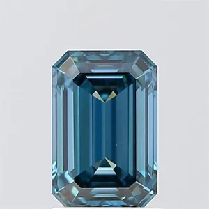 1.27ct EMERALD Fancy Vivid Blue VVS2 Coloured Lab diamond