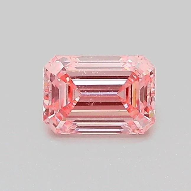 0.51ct EMERALD Fancy Vivid Pink VS1 Coloured Lab diamond