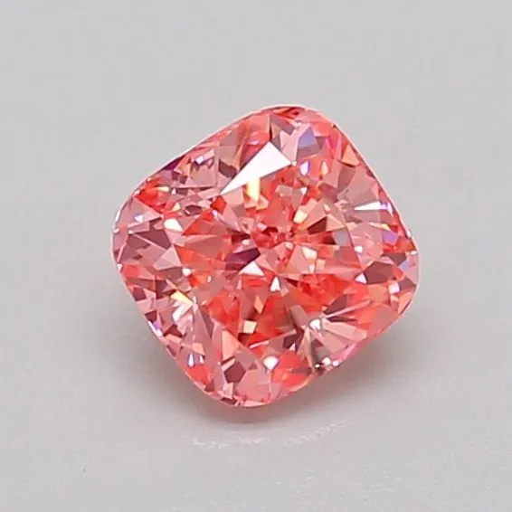 0.62ct CUSHION Fancy Vivid Pink VS1 Coloured Lab diamond