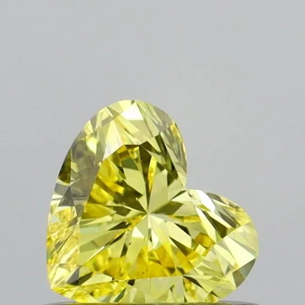 0.42ct HEART Fancy Vivid Yellow VS2 Coloured Lab diamond