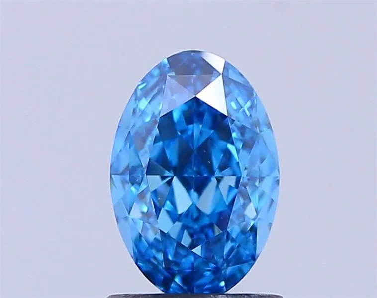 1.03ct OVAL Fancy Vivid Blue VS1 Coloured Lab diamond
