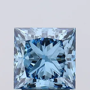 2.52ct PRINCESS Fancy Vivid Blue VS1 Coloured Lab diamond